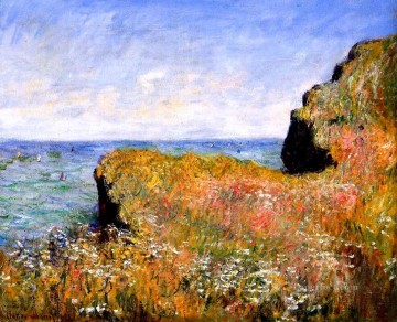Borde del acantilado en la playa de Pourville Claude Monet Pinturas al óleo